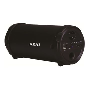 Boxa portabila Bluetooth Akai, 5 W, USB, 10 m, 1 x Aux, banda FM, 1000 mAh, acumulator