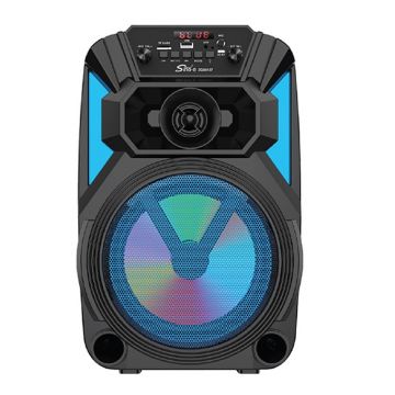 Boxa portabila Bluetooth tip troler, 20 W, AUX, Radio Fm, USB, joc de lumini, LED, maner transport