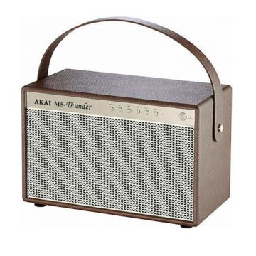 Boxa portabila Retro M5 Thunder, 30 W, Bluetooth 5.0, USB, 8000 mAh, autonomie 12 ore, Maro
