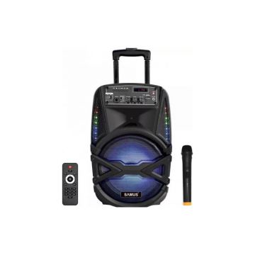 Boxa portabila Samus, 300 W, Bluetooth, 8 inch, 2 x 2200 mAh, microfon inclus