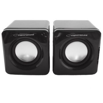 Boxe stereo 2.0 Leggiero Esperanza, 3 W, 4 Ohm, USB, Negru