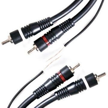 Cablu audio 2 x RCA tata - 2 x RCA tata, 5 m, Negru