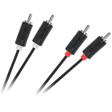 Cablu audio Cabletech KPO3954-3, 2 x 2 RCA tata, 3 m, Negru