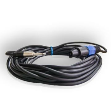 Cablu audio HQ, jack mono 6.3 mm - speakon tata, 10 m, Negru