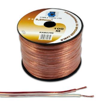 Cablu difuzor Cabletech, cupru, 0.2 mm, rola 100 m, transparent