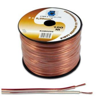 Cablu difuzor Cabletech, cupru, 0.75 mm, rola 100 m, transparent