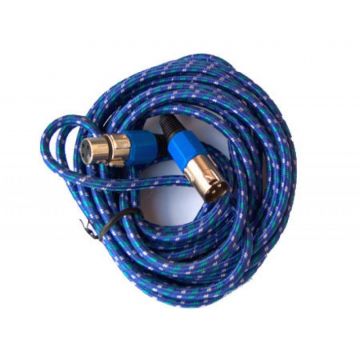 Cablu microfon, XLR mama-tata, 5 m, Albastru
