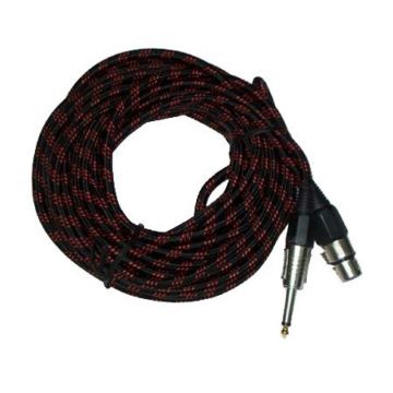Cablu XLR mama - Jack mono 6.3 mm, 3 m, impletitura textila, Negru