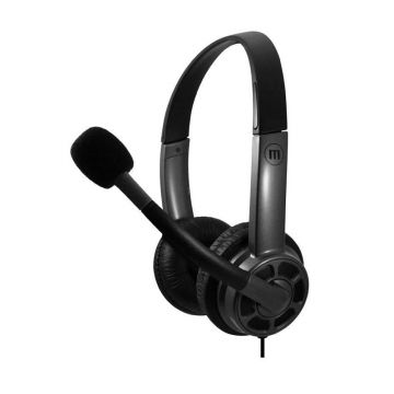 Casti audio Maxell, USB, microfon incorporat, banda reglabila, Negru