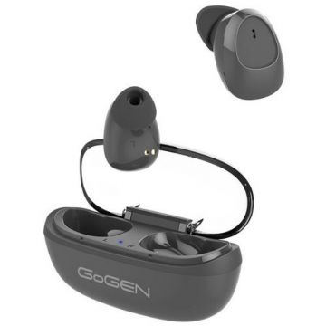 Casti GoGEN, 3 mW, 250 mAh, True Wireless Stereo, Bluetooth 5.0, microfon incorporat, raza actiune 10 m, Negru
