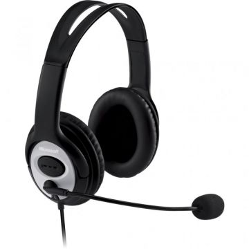 Casti LifeChat LX-3000 Microsoft, 1.8 m, microfon incorporat, USB, Negru Casti LifeChat LX-3000 Microsoft, 1.8 m, microfon incorporat, USB, Negru