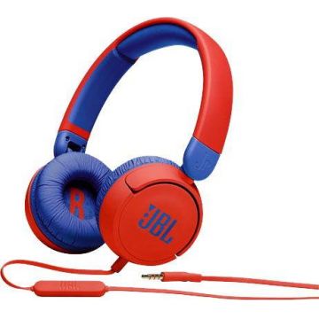 Casti Stereo JBL Kids JR310, Jack 3.5 mm, Microfon (Rosu)