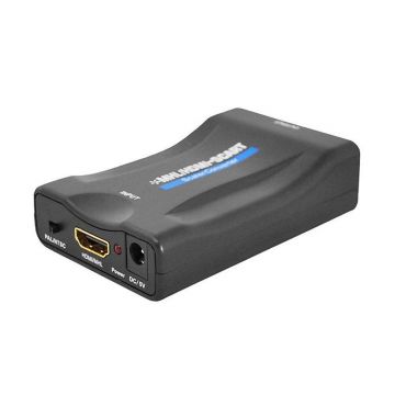Convertor HDMI in-SCART out, adaptor inclus, Negru