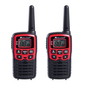 Kit radio walkie talkie PMR XT10 Midland, 2 statii, 16 canale, scanare canale, idicator LED