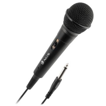 Microfon cu fir NGS Singer Metal, 3 m, jack 6.35 mm, Negru