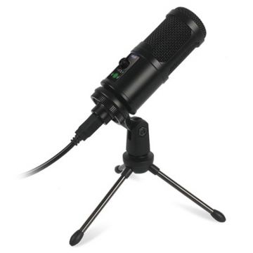 Microfon Gaming Platinet Varr, SPL 115 dB, 20 kHz, -36 dB, USB, nivel sunet 104 dB, cardioid, Windows, Xbox, iOS, accesorii incluse, Black