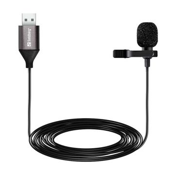 Microfon lavaliera cu clip Sandberg, USB, 2 m, 38 dB