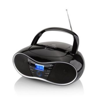 Radio cu CD/Bluetooth GoGEN, 4 W, afisaj LCD, MP3, USB, SD, AUX, ceas, Negru