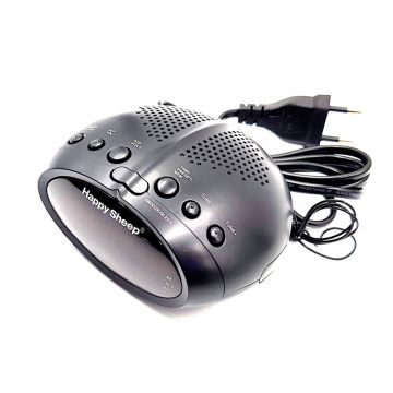 Radio cu ceas FM Happy Sheep, 6.5 W, 20 statii presetate, tuning PLL, ecran digital LED, functie de amanare, alarma, Negru