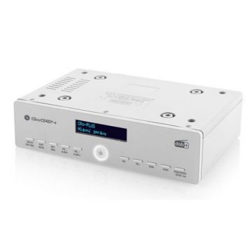 Radio de bucatarie GoGen, 1 W, Bluetooth, LCD, ceas cu alarma, memorie canale, DAB plus, Alb