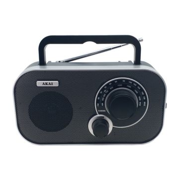 Radio FM/AM portabil Akai, 1.5 W, 21 x 11.5 x 5.5 cm, antena telescopica, USB