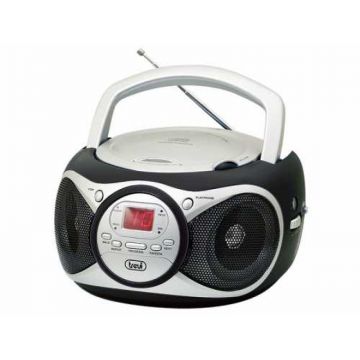 Radio FM portabil Trevi, CD, 211 x 120 x 205 mm, jack 3.5 mm, afisaj LED, Negru/Argintiu