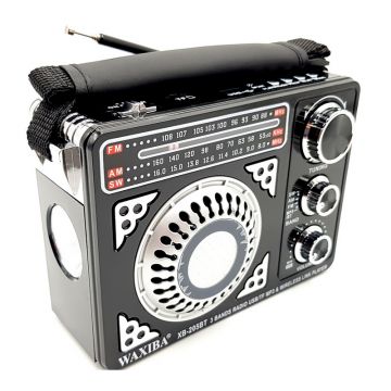 Radio FM/SW X-Bass, MP3, USB, Bluetooth, slot card, lanterna, antena, baterie reincarcabila, 3 V, Negru