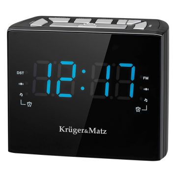 Radio Kruger Matz, 3 W, 2 x AAA, afisaj LED, FM, alarma