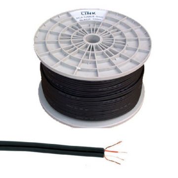Rola cablu 2 x RCA, 3 mm, Negru