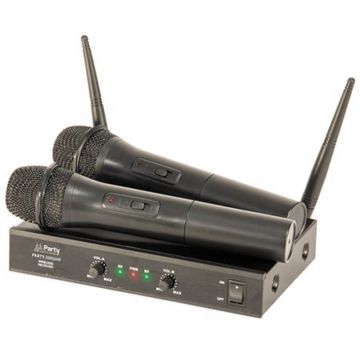 Set 2 microfoane cu receptor, wireless, UHF, frecventa 863.2 & 864.2, Negru Set 2 microfoane cu receptor, wireless, UHF, frecventa 863.2 & 864.2, Negru