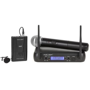 Set microfoane VHF Azusa, antena integrata, modulatie FM, 1 x lavaliera