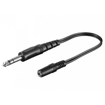 Adaptor audio jack stereo 3.5mm la jack stereo 6.35mm M-T 0.2m, kjr-36