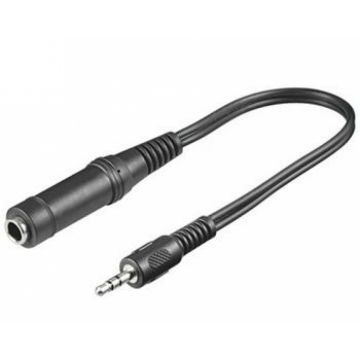 Adaptor audio jack stereo 3.5mm la jack stereo 6.35mm T-M 0.2m, kjr-35