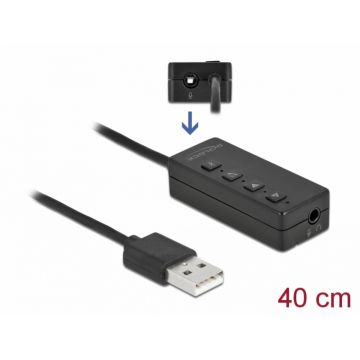 Adaptor DAC USB-A la 2 x jack stereo casca si microfon, Delock 66731