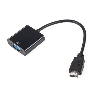 Adaptor HDMI tata -VGA mama, iesire audio, jack 3.5 mm