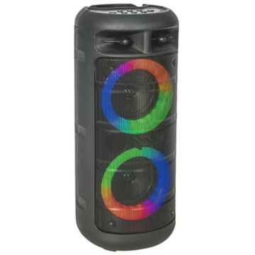 Boxa portabila Alfa, 200 W, Bluetooth, Acumulator, lumini RGB