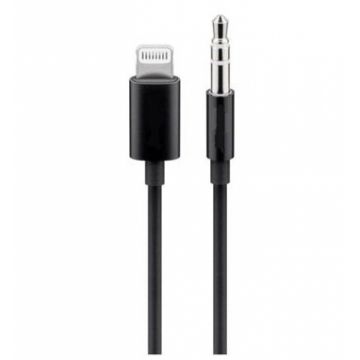 Cablu Apple Lightning audio la jack 3.5mm T-T 1m Negru, KIPOD50