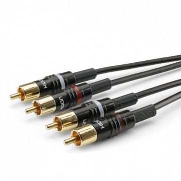 Cablu audio 2 x RCA la 2 x RCA T-T 0.6m, HBP-C2-0060