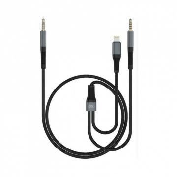 Cablu audio jack stereo 3.5mm la Lightning + jack stereo 3.5mm 1m, XO NB178A