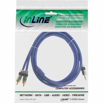 Cablu audio Premium jack stereo 3.5mm la 2 x RCA T-T 25m, InLine IL89932P