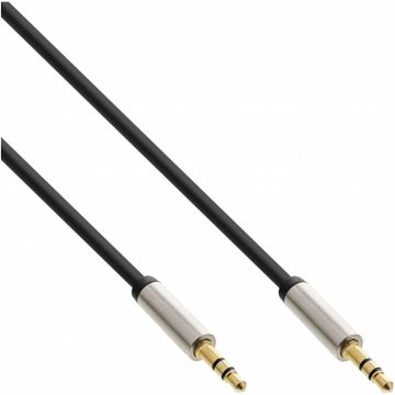 Cablu audio slim jack stereo 3.5mm T-T 1m, InLine S-99211