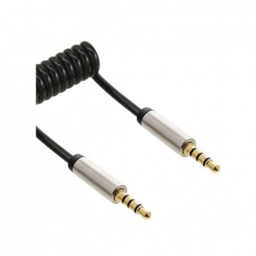 Cablu audio spiralat jack stereo 3.5mm 4 pini 2m, InLine 99272