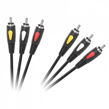 Cablu audio/video 3 x RCA la 3 x RCA T-T 1.8m, KPO4002-1.8