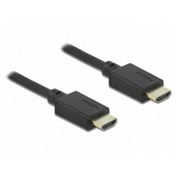 Cablu HDMI 48 Gbps 8K@60Hz HDR + eARC T-T 0.5m Negru, Delock 85386