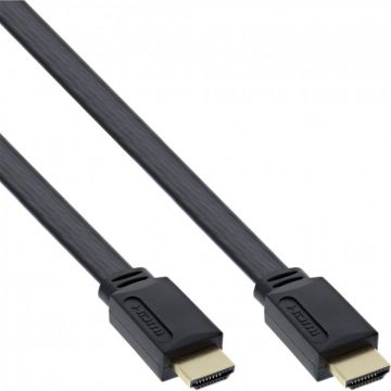 Cablu HDMI cu Ethernet flat 10m Negru, InLine IL17010F