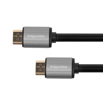 Cablu HDMI - HDMI Basic Kruger & Matz, 1 m, Negru/Argintiu