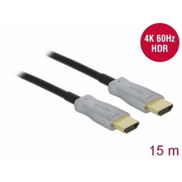 Cablu optic activ HDMI 4K60Hz HDR T-T 15m, Delock 85012