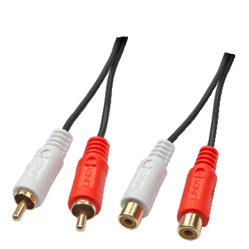 Cablu prelungitor 2 x RCA T-M 2m, Lindy L35671