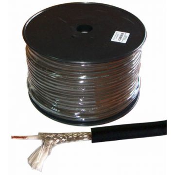 Cablu profesional mono pentru microfon, 6 mm, 100 m, Negru