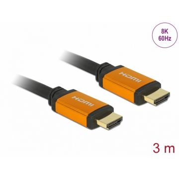 Cablu Ultra High Speed HDMI 8K60Hz T-T 3m Negru, Delock 86987